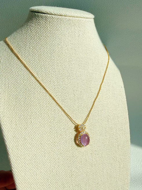 Butterfly Purple Gemstone Pendant Necklace – Gold Vermeil